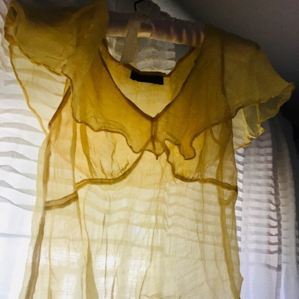 Yellow Chiffon Pretty Top by Wendy Hill